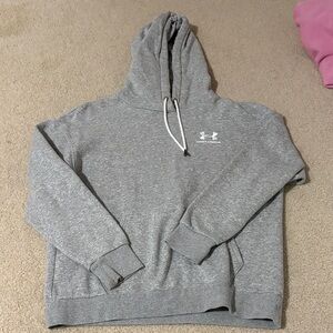 Under Armour Heather Gray Pullover Hoodie with Chest Logo